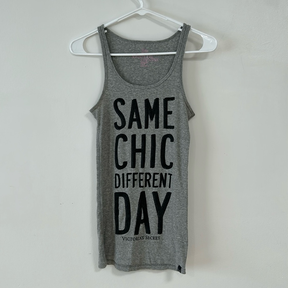 Victoria's Secret Gray Graphic Tank Top